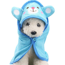 Load image into Gallery viewer, Soft Pet Dog Cat hat Animal Bathrobe Bath Towel Puppy Shower Wash Supplies Dog Pet cap Medium Small dog clothes  S/M/L
