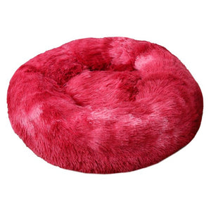 Super Soft Pet Bed Kennel Dog Round Cat Winter Warm Sleeping Bag Long Plush Puppy Cushion Mat Portable Cat Supplies 46/50/60cm