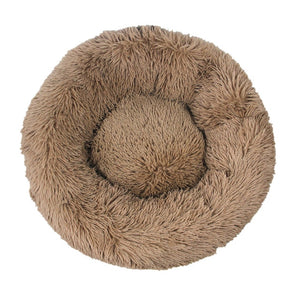 Super Soft Pet Bed Kennel Dog Round Cat Winter Warm Sleeping Bag Long Plush Puppy Cushion Mat Portable Cat Supplies 46/50/60cm