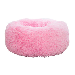 Super Soft Pet Bed Kennel Dog Round Cat Winter Warm Sleeping Bag Long Plush Puppy Cushion Mat Portable Cat Supplies 46/50/60cm