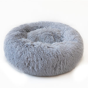 Super Soft Pet Bed Kennel Dog Round Cat Winter Warm Sleeping Bag Long Plush Puppy Cushion Mat Portable Cat Supplies 46/50/60cm